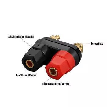 Новый 10 шт. Клемма усилителя динамика Клеммная колодка Двойной 2-контактный разъем