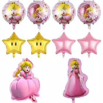 Новый 10x Новый Принцесса Пич Украшение для вечеринки в честь дня рождения Игровая тематика Для детей Детская вечеринка