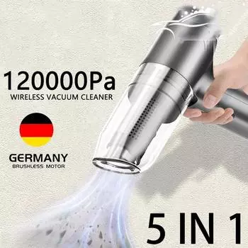 Новый 120000Pa 5 в 1 беспроводной автомобильный пылесос портативный робот-пылесос ручной мини для автомобиля домашний офис очистка клавиатуры белый