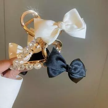 Новый 13 см Роскошный Хрустальный Лук Коготь Для Волос Модные Металлические Заколки Для Волос Шпилька Модные Блестящие Аксессуары Для Волос Для Женщин Головные Уборы Подарок