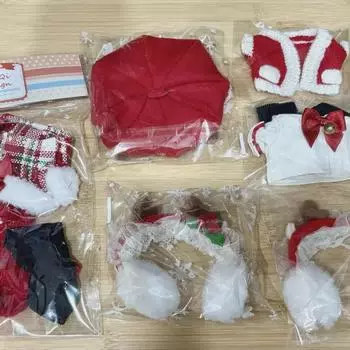 Новый 15 см рождественский комплект одежды для кукол из 2 штук оптом