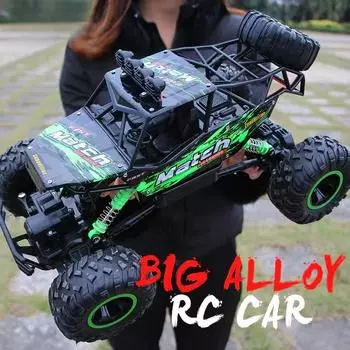Новый 1:12/1:16 4WD RC Car со светодиодными огнями 2.4G Радиоуправляемые машины Багги Внедорожные грузовики Игрушки для мальчиков и детей 28cm чёрный