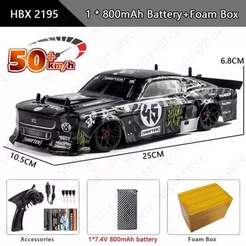 Новый 1:18 гоночных дрейфовых машинок с дистанционным управлением 2.4G с полным приводом, 50 км/ч, высокоскоростная гоночная электрическая спортивная машина с дистанционным управлением, детская игрушка в подарок, модель 1 battery чёрный