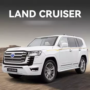 Новый 1:18-масштабная модель легкосплавного автомобиля Toyota Land Cruiser LC300 с настоящим звуком и подсветкой, детская игрушка в подарок мальчику, внедорожная коллекционная модель премиум-класса для любителей автомобилей Beats Solo белый