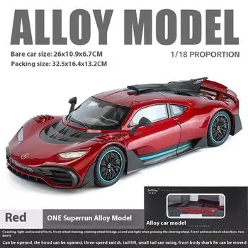 Новый 1:18 Mercedes Benz AMG ONE Super Sports Vehicle Alloy Dieacst Model Car Sound & Light Classic Hobby Collectibles Birthday Gifts красный