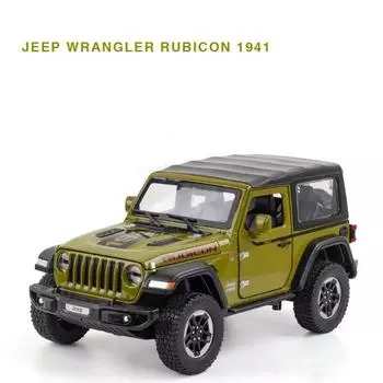 Новый 1:20 Scale Jeep Wrangler Rubicon Alloy Car Model Diecast Metal Toy Offroad Vehicle Model Simulation Collection Decorations Children Gift зелёный