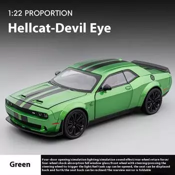 Новый 1:22 Dodge Challenger Redeye Hellcat Super Muscle Sports Car Alloy Metal Diecast Car Model Sound & Light Collection Hobbies Gift зелёный