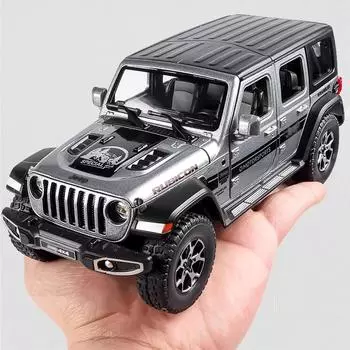 Новый 1:22 Jeep Diecast Toy Car Model Proportional Metal Lifan Vehicle Подходит для детей, мальчиков, девочек, взрослых, подарок, семь дверей, звук и свет, инерционный механизм чёрный