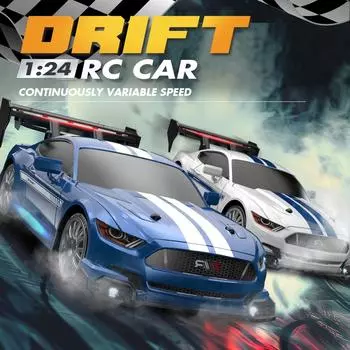 Новый 1:24 2.4G RC CAR 4WD высокоскоростной гоночный автомобиль Rc Drift GTR радиоуправляемый автомобиль детский гоночный спортивный автомобиль детская игрушка для мальчика подарок чёрный