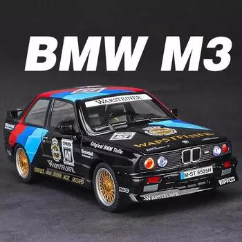Новый 1:24 BMW M3 литая модель автомобиля со звуком и светом для дома коллекция хобби украшения ретро симулятор автомобиля модные игровые украшения мальчики подарок чёрный