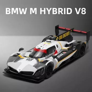Новый 1:24 BMW M Hybrid V8 Super Racing Модель легкосплавного автомобиля со звуком и светом Инерционный механизм Детская коллекция игрушек Подарок на день рождения для мальчиков Модные украшения белый