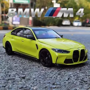 Новый 1:24 BMW THE M4 IM литой миниатюрный автомобиль из металла масштабная модель автомобиля звук свет имитация коллекция детский игрушечный автомобиль подарок чёрный