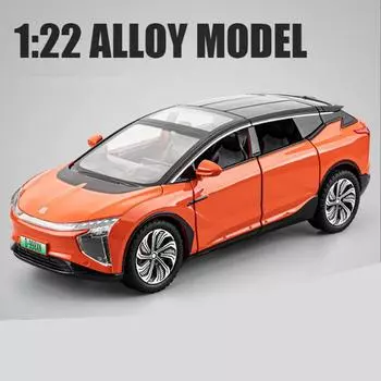 Новый 1:24 HiPhi X SUV сплав новая энергетическая модель автомобиля литая металлическая электрическая интеллектуальная модель дорожного автомобиля звук и свет детская игрушка подарок оранжевый