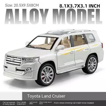 Новый 1:24 имитация литой модели автомобиля Land Cruiser внедорожник со звуком, светом и музыкой модель инерционные украшения коллекция подарок для мальчика белый