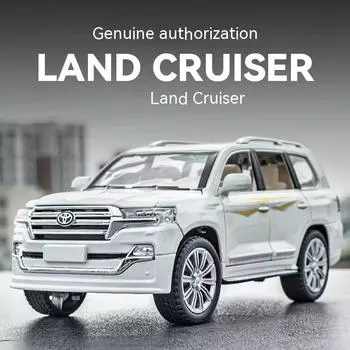 Новый 1:24 имитация литой модели автомобиля Land Cruiser внедорожник со звуком, светом и музыкой модель инерционные украшения коллекция подарок для мальчика белый