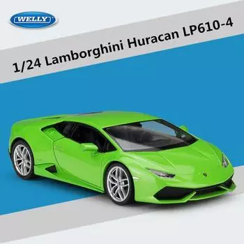 Новый 1:24 Lamborghini LP610-4 гоночная модель автомобиля из литого металла спортивная модель автомобиля имитация модные украшения коллекция детские игрушки мальчики подарок зелёный