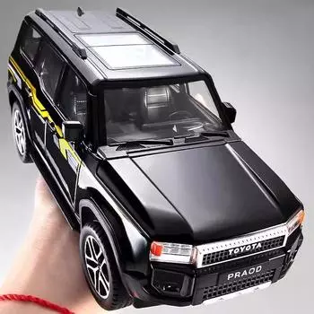 Новый 1:24 Land Cruiser Prado LC250 внедорожник литой игрушечный автомобиль модель звук и свет детские игрушки коллекционные подарки на день рождения белый
