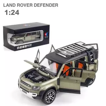 Новый 1:24 Land Rover Defender SUV игрушечные литые машинки и игрушечные транспортные средства металлическая модель автомобиля имитационная коллекция игрушки для детей подарки зелёный