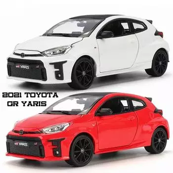 Новый 1:24 новых Toyota GR Высокодетализированная литая легкосплавная модель внедорожника со звуком и светом, коллекционный дисплей для мальчиков, подарок белый