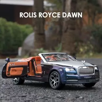 Новый 1:24 Rolls Royces Dawn Alloy Luxy Car Model Diecasts Metal Toy Vehicles Car Model Simulation Sound and Light Детские игрушки Подарок белый