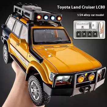 Новый 1:24 Toyota Land Cruiser внедорожник литой сплав модель звук и свет инерционная игрушка декоративные модные украшения для друга подарок белый