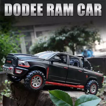 Новый 1:32 Dodge Ram TRX Пикап Грузовик Модель Легкосплавного Автомобиля Литая Игрушка Внедорожник Звук и Свет Инерционный Моделирование Детская Игрушка Подарок Мальчику красный