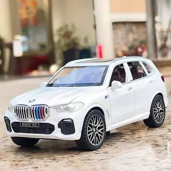 Новый 1:32 масштаба BMW X5 литой игрушечный внедорожник со светом и звуком, 6 дверей, открывающийся миниатюрный автомобиль, детская коллекция, подарочные украшения для пикапа белый