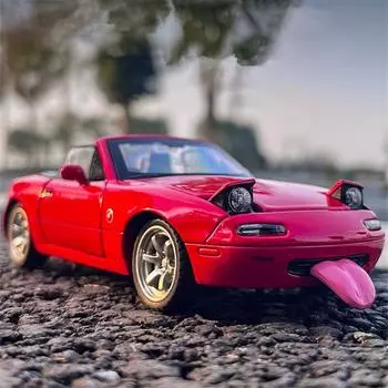 Новый 1:32 Mazda MX5 MX-5 Суперкар Металлический сплав Литые игрушки Модель автомобиля Коллекционные предметы Подарок на день рождения Звук и свет Детские игрушки Хобби белый