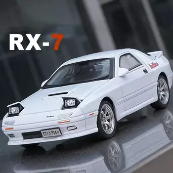 Новый 1:32 Mazda RX7 AE86 Mazda MX5 литая модель автомобиля из сплава металла игрушечная машинка со звуком и светом детская игрушка для мальчика подарочная коллекция украшений чёрный