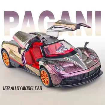 Новый 1:32 Pagani Supercar литой металлический сплав модель автомобиля библиотека статические звуковые и световые украшения подарок на день рождения для парня красный