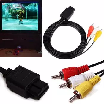 Новый 1,8 м AV аудио видео RCA игровой композитный кабель для Nintendo SNES N64