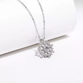 Новый 1 карат D Цвет Муассанит Алмазная Ветряная Мельница Ожерелье Стерлингового Серебра 925 Цепи Ювелирные Изделия Подарки Оптовая Продажа CHINA