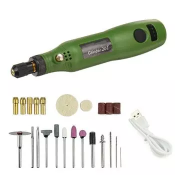 Новый 1 комплект мини-дрели, электрическая шлифовальная машина, дрель, USB аккумуляторная шлифовальная машина, комплект серый