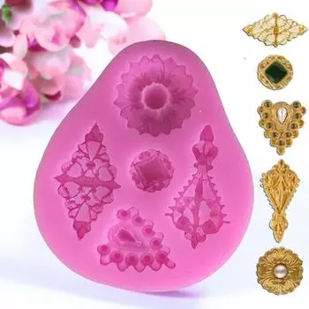Новинка, 1 шт., ромбовидные формы для торта, ювелирные изделия с бриллиантами, силиконовые украшения для торта, 3d украшения