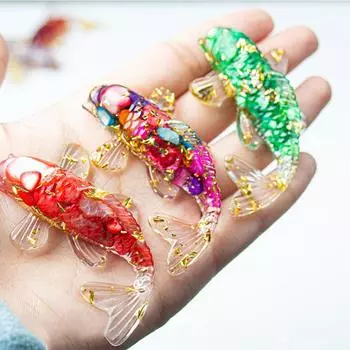 Новый 1 шт., хрустальный камень, гравий, счастливая рыбка кои, фигурка, смоляная мини-кварцевая статуэтка карпа, домашний декор, украшение для стола, подарок A2