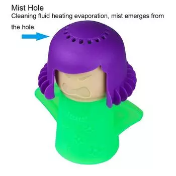 Новый 1 шт. Пароочиститель для микроволновой печи Angry Mama, ( Просто добавьте уксус и воду) зеленый