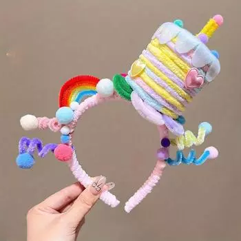 Новый 1 шт. Повязка на голову с закручивающимися волосами для вечеринки по случаю дня рождения, Милый и причудливый головной убор, Оригинальный подарок на вечеринку/день рождения, Реквизит для фото, Костюм для Хэллоуина