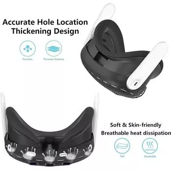 Новый 1 x Новый силиконовый защитный чехол для VR-гарнитуры Quest 3, аксессуары, черный