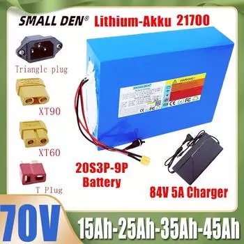 Новый 2024 72 В 45 Ач 35 Ач 25 Ач 15 Ач21700 20S8P литиевый аккумулятор со встроенным BMS 0-3500 Вт двигатель аккумуляторная батарея высокой мощности