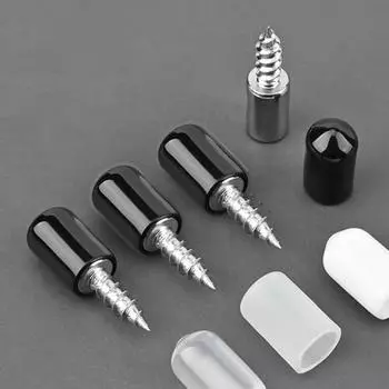 Новый 20-2 шт. саморезов держатель пластины для шкафа стеллаж для хранения перегородка фиксированная опора с противоскользящей резиновой втулкой 2PCS(1 Set) чёрный