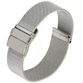 Новый 20-мм серебристый сетчатый ремешок для часов из нержавеющей стали, быстросъемные сетчатые ремешки для часов
