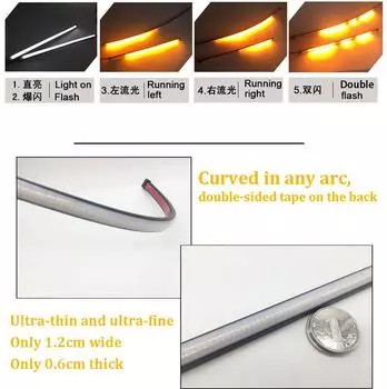 Новый 20см Мотоцикл Автомобиль Задний Фонарь Белый Стробоскоп + Желтый Бегущий Указатель Поворота