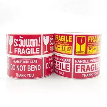 Новый 250 шт./рулон предупреждающий знак 25*45 мм клейкая круглая этикетка наклейка для хрупких продуктов упаковка коробка украшение