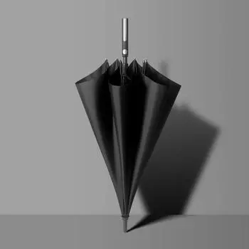 Новый 27-дюймовый прямой зонт из цельного волокна с длинной ручкой и напечатанным зонтом для гольфа