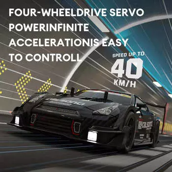Новый 2.4G автоматический частотный пульт дистанционного управления автомобиль перезаряжаемый гоночный дрифт электрический граффити пульт дистанционного управления автомобиль мальчик подарок на день рождения детская игрушка 1 battery чёрный