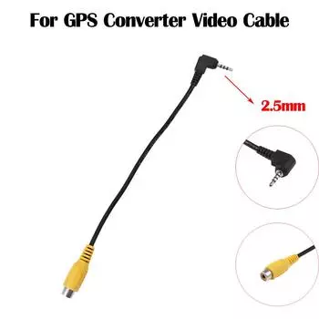 Новый 2,5 мм стерео штекер для RCA-адаптера для видеокабеля конвертера GPS чёрный
