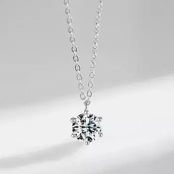 Новый 2-каратный настоящий кулон из муассанита, ожерелье для женщин, леди, высочайшее качество, стерлинговое серебро S925, ювелирные изделия, прошедшие тест на бриллианты 1 Carat Moissanite