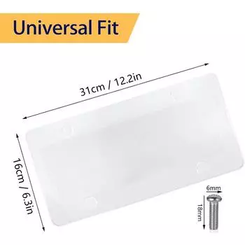 Новый 2 комплекта Прозрачные Защитные Крышки Номерного Знака Плоский Защитник Номерного Знака с Деталями