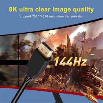 Новый 2-метровый кабель DP - DP для монитора 1.4 8K 30 Гц 4K 144 Гц 32,4 Гбит/с для ПК, ноутбука, телевизора, монитора
