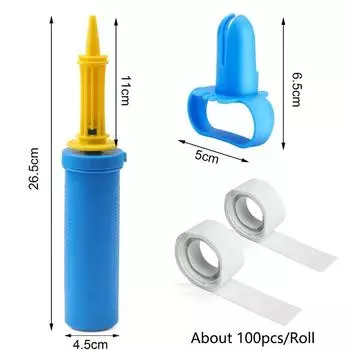 Новый 2 шт. Надуватель для воздушных шаров, воздушный насос с завязывателем для шаров и набор клея для шаров 200 шт.